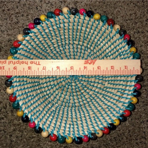 Chips and Salsa Set Used Colorful Woven Melamine - Picture 16 of 16